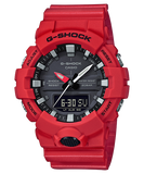 G-Shock Men's Watch Analog & Digital Combo, Black Dial Red Resin Band, GA-800-4ADR