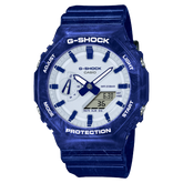 G-Shock Men's Watch Analog & Digital, White Porcelain Dial Blue Resin Band, GA-2100BWP-2