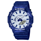 G-Shock Men's Watch Analog & Digital, White Porcelain Dial Blue Resin Band, GA-2100BWP-2