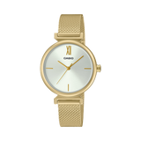 Casio Women's Watch Analog, Silver Dial Gold Mesh Strap, LTP-2023VMG-7CDR