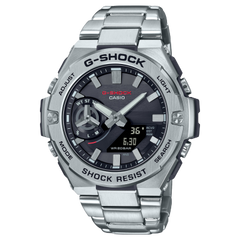 G-Shock, Solar powered Smartphone Link, Black Dial Silver Metal Band Watch for Men, GST-B500D-1ADR
