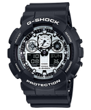 G-Shock Men's Watch Analog & Digital Combo, Black & White Dial Black Resin Band, GA-100BW-1ADR