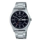 Casio Men's Watch, Black Dial Silver Stainless Steel Strap, MTP-V006D-1CUDF