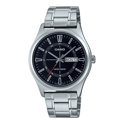 Casio men analog watch, black dial with comfortable strap, model CS-MTP-V006D-1CUDF, Bahrain