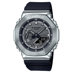 G-Shock Analog & Digital, Grey Dial Black Resin Band Watch for Men, GM-2100-1ADR