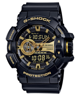 G-Shock Men's Watch Analog & Digital Combo, Black & Gold Dial Black Resin Band, GA-400GB-1A9DR