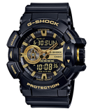G-Shock Men's Watch Analog & Digital Combo, Black & Gold Dial Black Resin Band, GA-400GB-1A9DR
