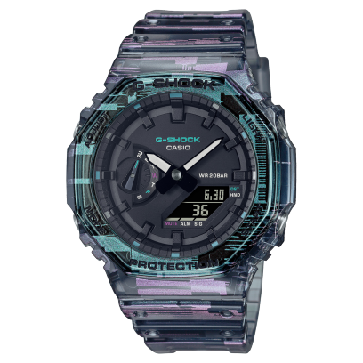 G-Shock Unisex Watch Analog & Digital, Black Dial Translucent Resin Band, GA-2100NN-1A