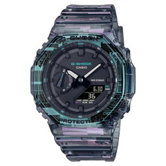 G-Shock Unisex Watch Analog & Digital, Black Dial Translucent Resin Band, GA-2100NN-1A