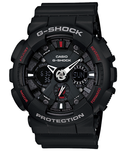 G-Shock Men's Watch Analog & Digital Combo, Black Dial Black Resin Band, GA-120-1ADR