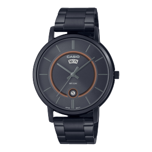 Casio men analog watch, black dial with comfortable strap, model CS-MTP-B120B-8AVDF, Bahrain