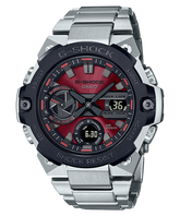 G-Shock Solar powered Smartphone Link, Red Dial Silver Metal Band Watch for Men, GST-B400AD-1A4DR