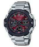 G-Shock Solar powered Smartphone Link, Red Dial Silver Metal Band Watch for Men, GST-B400AD-1A4DR