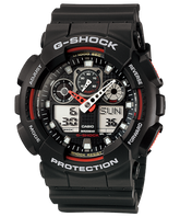 G-Shock Men's Watch Analog & Digital Combo, Black Dial Black Resin Band, GA-100-1A4DR