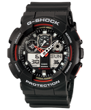 G-Shock Men's Watch Analog & Digital Combo, Black Dial Black Resin Band, GA-100-1A4DR
