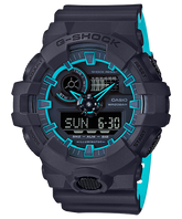 G-Shock Men's Watch Analog & Digital Combo, Black & Blue Dial Black Resin Band,GA-700SE-1A2DR