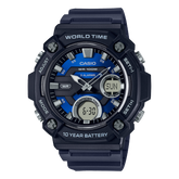 Casio Men's watch, Blue Dial Blue Resin Strap, AEQ-120W-2AVDF