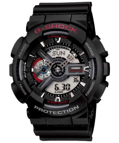 G-Shock men analog watch, black dial with comfortable strap, model GS-GA-110-1ADR, Bahrain