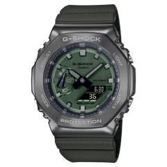 G-Shock Analog & Digital, Green Dial Green Resin Band Watch for Men, GM-2100B-3ADR