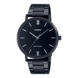 Casio Men's Watch Analog, Black Dial Black Stainless Steel Strap, MTP-VT01B-1BUDF