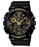 G-Shock Men's Watch Analog & Digital Combo, Black Dial Black Resin Band, GA-100CF-1A9DR