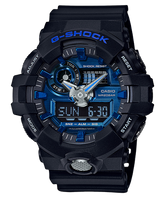 G-Shock Men's Watch Analog & Digital Combo, Blue Dial Black Resin Band, GA-710-1A2DR