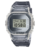 G-Shock Unisex Transparent Digital Watch, Grey Dial Silver Resin Band, DW-5600SK-1DR