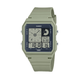 Casio Unisex Watch Digital Display, Black Dial Green Resin Strap, LF-20W-3ADF
