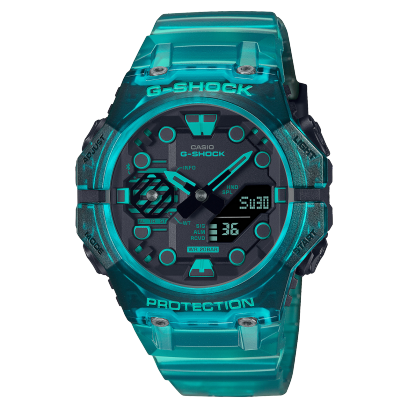 G-Shock Unisex Watch Analog & Digital, Turquoise blue Translucent Resin Band, GA-B001G-2ADR