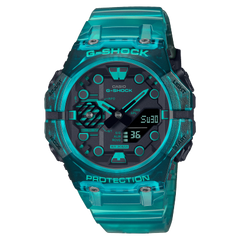 G-Shock Unisex Watch Analog & Digital, Turquoise blue Translucent Resin Band, GA-B001G-2ADR