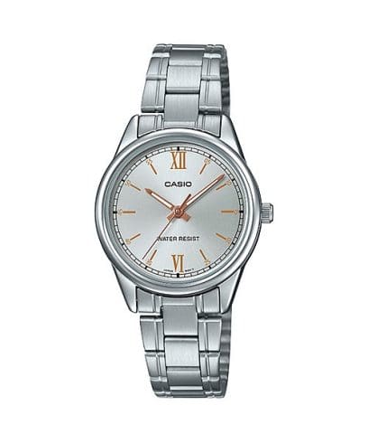 Casio Women's Watch Analog, Silver Dial Silver Stainless Steel Strap, LTP-V005D-7B2UD