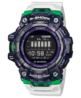 G-Shock Men's Digital Watch, Sporty Design Black Dial White Resin Band With Bluetooth Connectivity, GBD-100SM-1A7DR