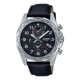 Casio Men's Watch Analog, Black Dial Black Leather Strap, MTP-W500L-1AVDF