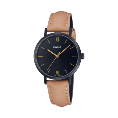 Casio men analog watch, black dial with comfortable strap, model CS-LTP-VT02BL-1AUD, Bahrain