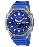 G-Shock Men's Watch Analog & Digital Combo, Black & Blue Dial Blue Resin Band, GA-2100HC-2ADR