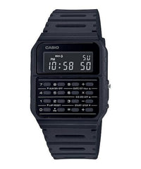 Casio Unisex Calculator Digital Watch, Black Dial Black Resin Strap, CA-53WF-1BDF