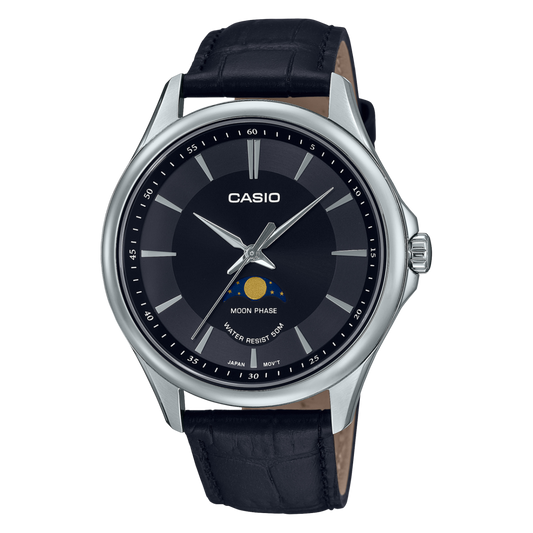 Casio men analog watch, black dial with comfortable strap, model CS-MTP-M100L-1AVDF, Bahrain