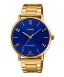 Casio Men's Watch Analog, Blue Dial Gold Stainless Steel Strap, MTP-VT01G-2B2UD