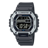 Casio Men's Watch Analog, Grey Dial Grey Resin Strap, MWD-110H-8BVDF