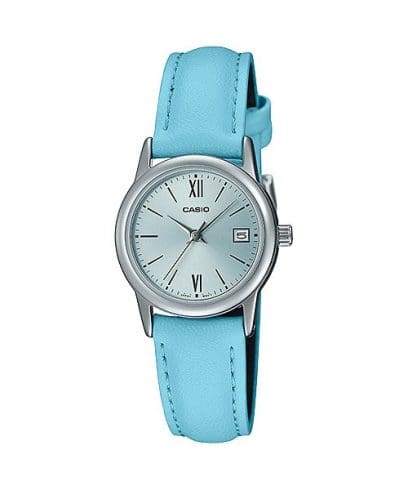 Casio men analog watch, blue dial with comfortable strap, model CS-LTP-V002L-2B3UD, Bahrain