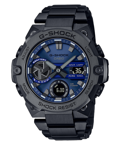 G-Shock Solar powered Smartphone Link, Blue Dial Black Metal Band Watch for Men, GST-B400BD-1A2DR