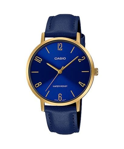 Casio men analog watch, blue dial with comfortable strap, model CS-LTP-VT01GL-2BUD, Bahrain