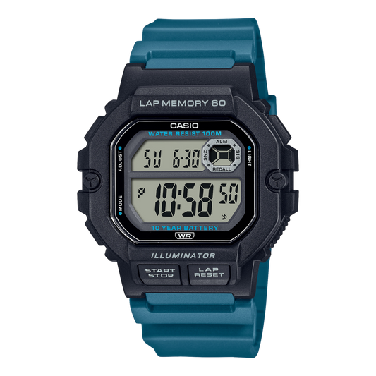 Casio men analog watch, black dial with comfortable strap, model CS-WS-1400H-3AVDF, Bahrain