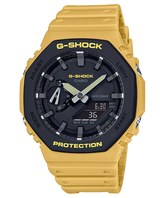 G-Shock Men's Watch Analog & Digital Combo, Black Dial Yellow Resin Band, GA-2110SU-9ADR