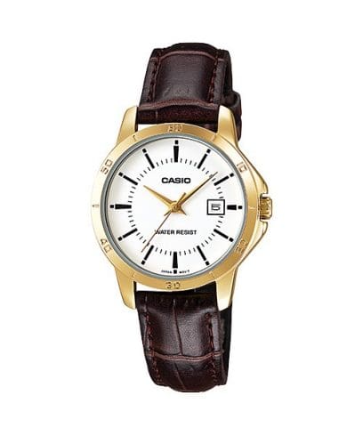 Casio men analog watch, white dial with comfortable strap, model CS-LTP-V004GL-7AUD, Bahrain
