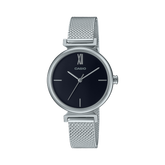 Casio Women's Watch Analog, Black Dial Silver Mesh Strap, LTP-2023VM-1CDR