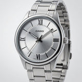 Casio men analog watch, silver dial with comfortable strap, model CS-MTP-V005D-7B5UD, Bahrain