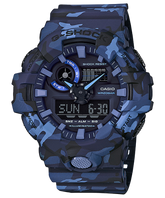G-Shock Men's Watch Analog & Digital Combo, Black & Blue Dial Blue Armour Resin Band, GA-700CM-2ADR