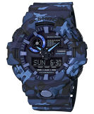 G-Shock Men's Watch Analog & Digital Combo, Black & Blue Dial Blue Armour Resin Band, GA-700CM-2ADR