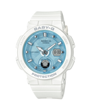Baby-G Women's Watch Analog & Digital Combo, Blue Dial White Resin Band, BGA-250-7A1DR